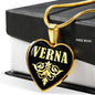 Verna v02 - 18k Gold Finished Heart Pendant Luxury Necklace