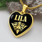 Lila v02 - 18k Gold Finished Heart Pendant Luxury Necklace