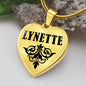Lynette  v01 - 18k Gold Finished Heart Pendant Luxury Necklace