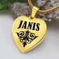 Janis  v01 - 18k Gold Finished Heart Pendant Luxury Necklace