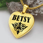 Betsy  v01 - 18k Gold Finished Heart Pendant Luxury Necklace