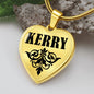 Kerry  v01 - 18k Gold Finished Heart Pendant Luxury Necklace