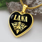Lana v02 - 18k Gold Finished Heart Pendant Luxury Necklace
