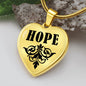 Hope  v01 - 18k Gold Finished Heart Pendant Luxury Necklace