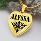 Alyssa  v01 - 18k Gold Finished Heart Pendant Luxury Necklace