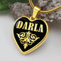 Darla v02 - 18k Gold Finished Heart Pendant Luxury Necklace