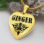 Ginger  v01 - 18k Gold Finished Heart Pendant Luxury Necklace