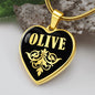 Olive v02 - 18k Gold Finished Heart Pendant Luxury Necklace