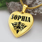 Sophia  v01 - 18k Gold Finished Heart Pendant Luxury Necklace