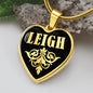 Leigh v02 - 18k Gold Finished Heart Pendant Luxury Necklace