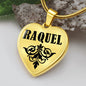 Raquel  v01 - 18k Gold Finished Heart Pendant Luxury Necklace