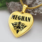 Meghan  v01 - 18k Gold Finished Heart Pendant Luxury Necklace