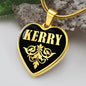 Kerry v02 - 18k Gold Finished Heart Pendant Luxury Necklace