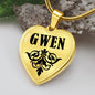 Gwen  v01 - 18k Gold Finished Heart Pendant Luxury Necklace