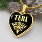 Teri v02 - 18k Gold Finished Heart Pendant Luxury Necklace