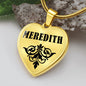 Meredith  v01 - 18k Gold Finished Heart Pendant Luxury Necklace
