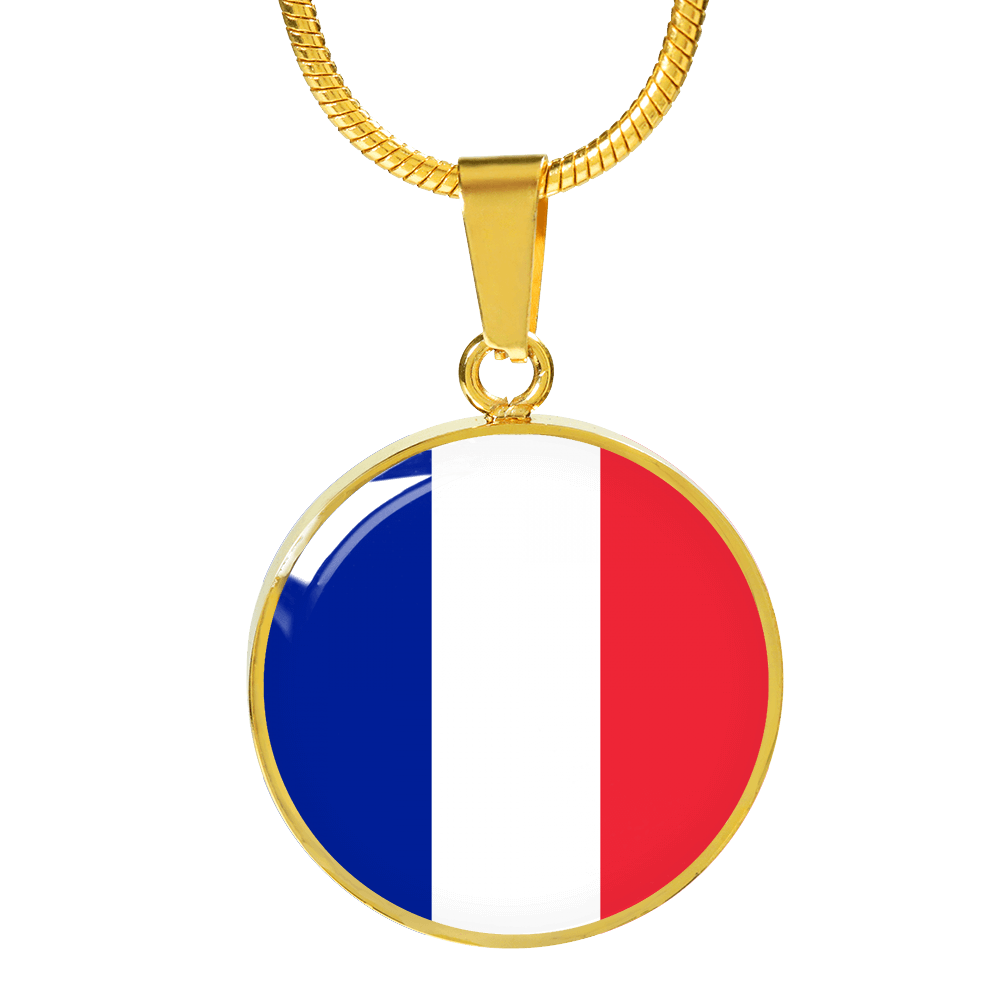 French Flag - 18k Gold Finished Luxury Necklace