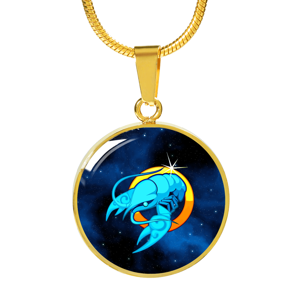 Zodiac Sign Cancer - 18k Gold Finished Luxury Necklace