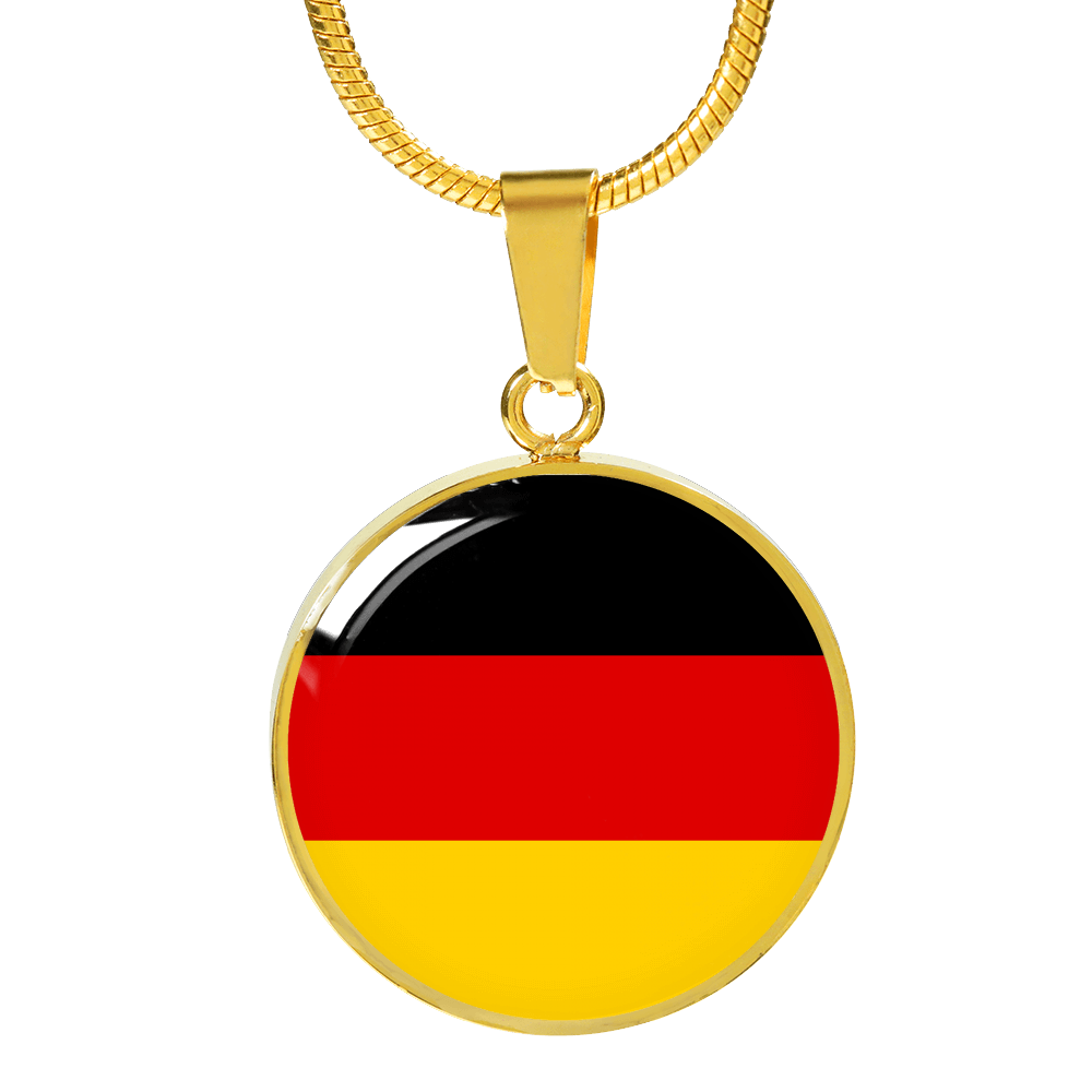 German Flag - 18k Gold Finished Luxury Necklace