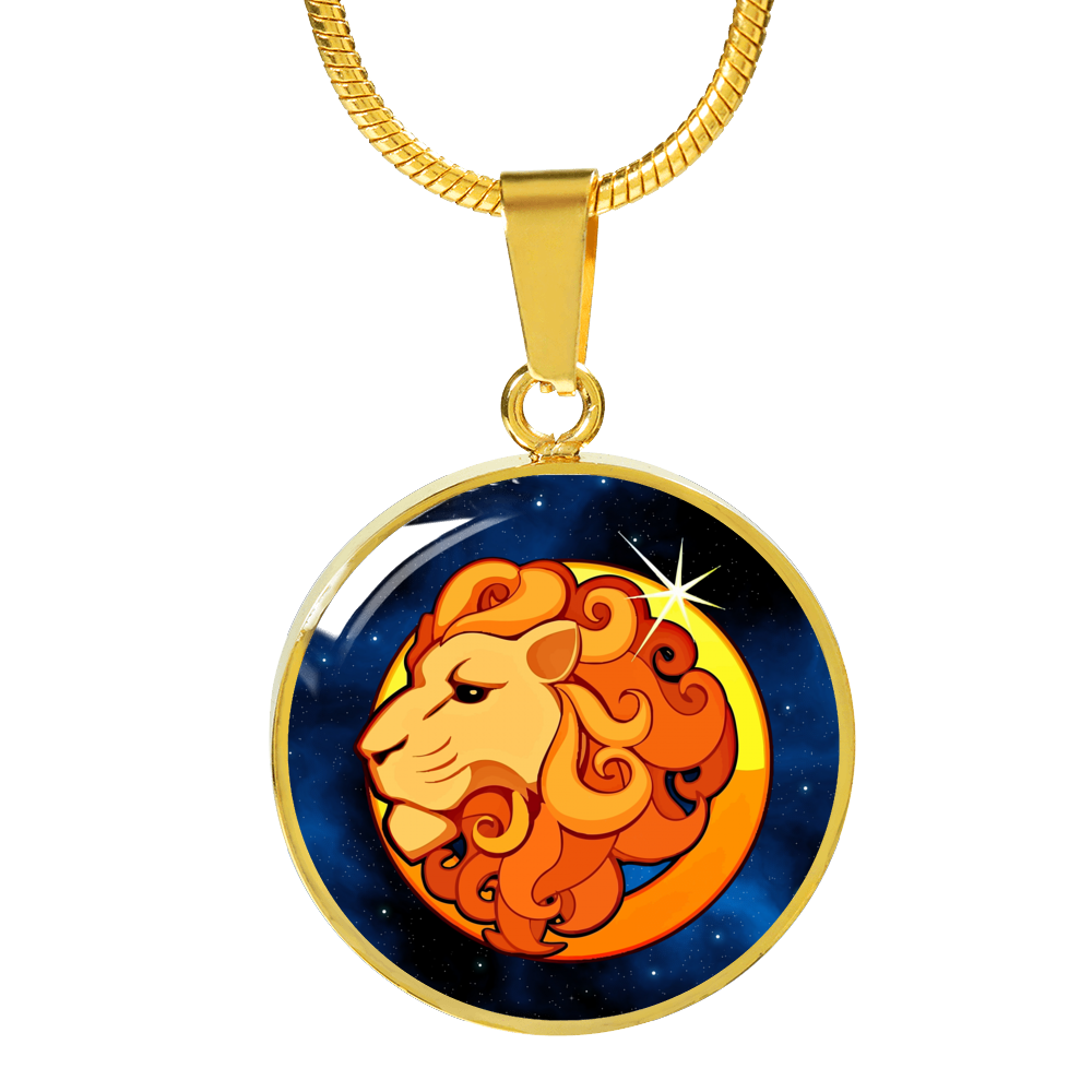 Zodiac Sign Leo - 18k Gold Finished Luxury Necklace