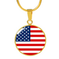 American Flag - 18k Gold Finished Luxury Necklace