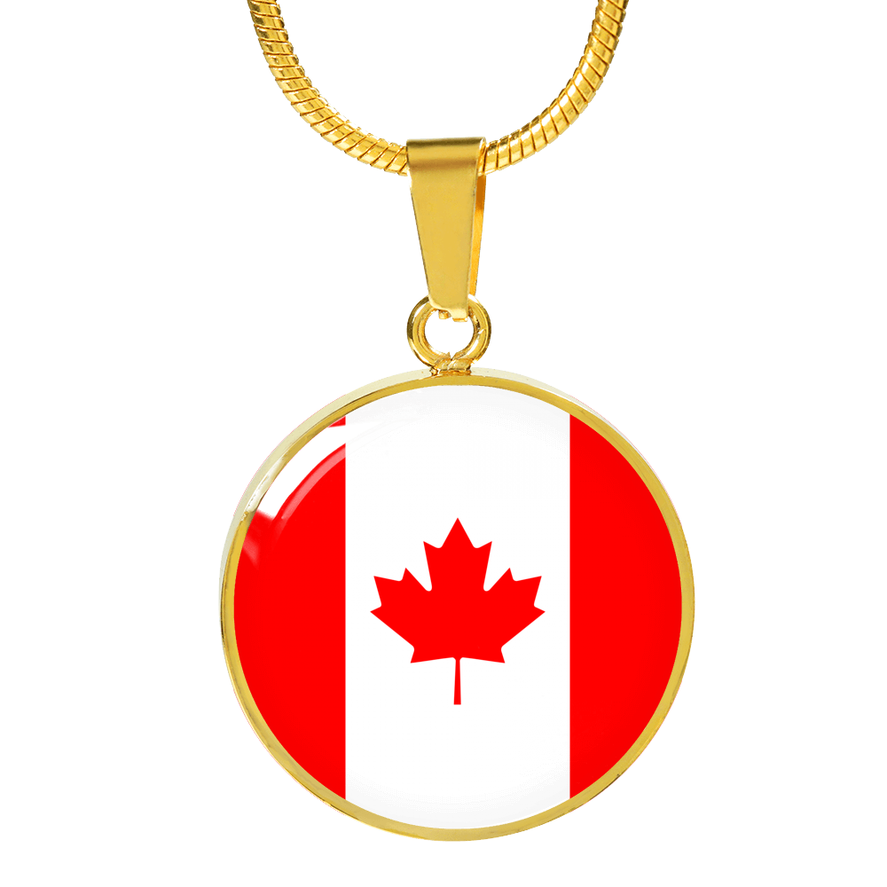 Canadian Flag - 18k Gold Finished Luxury Necklace