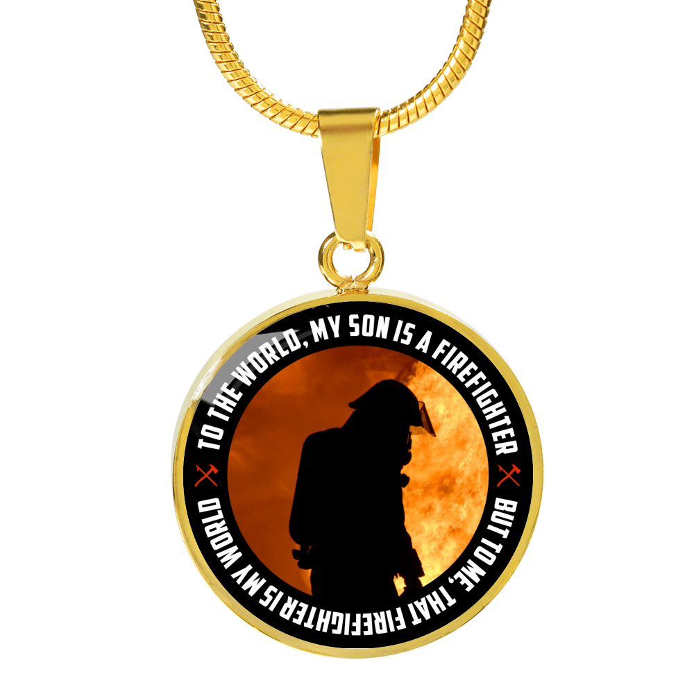 My Son Is A Firefighter - 18k Gold Finished Luxury Necklace