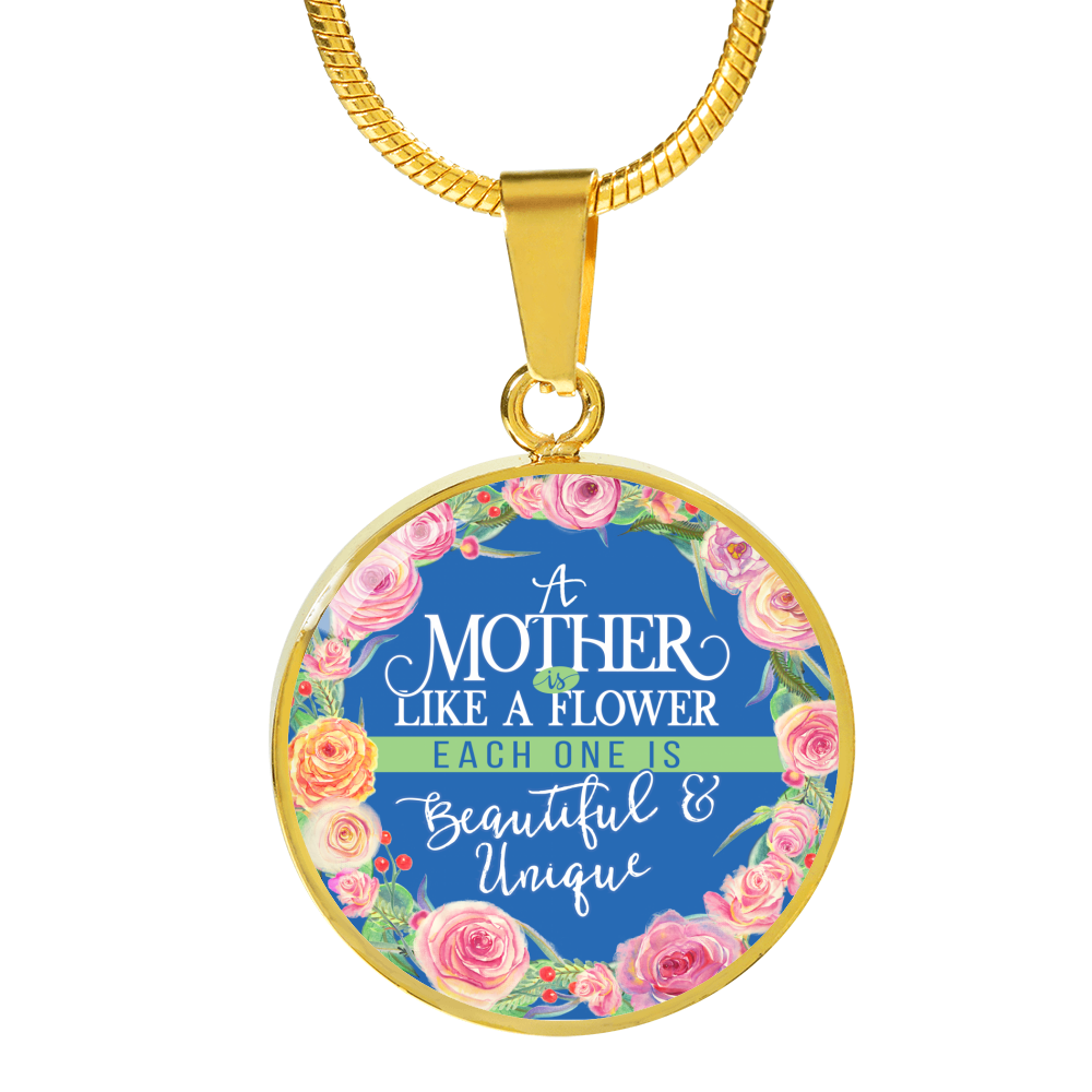 A Mother Is Like A Flower - 18k Gold Finished Luxury Necklace