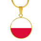 Polish Flag - 18k Gold Finished Luxury Necklace