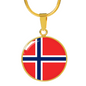 Norwegian Flag - 18k Gold Finished Luxury Necklace