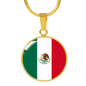 Mexican Flag - 18k Gold Finished Luxury Necklace