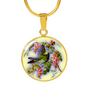 Bird And Flowers - 18k Gold Finished Luxury Necklace