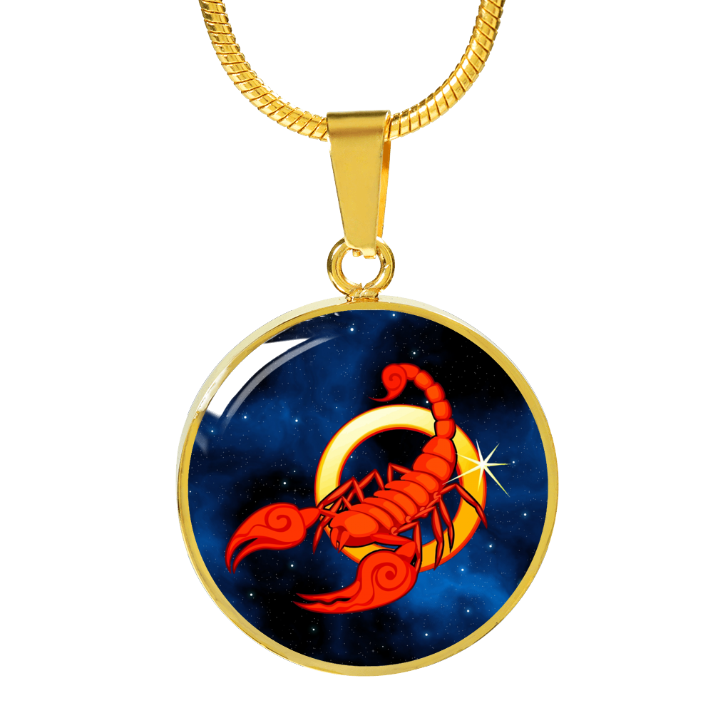 Zodiac Sign Scorpio - 18k Gold Finished Luxury Necklace