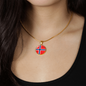 Norwegian Flag - 18k Gold Finished Luxury Necklace