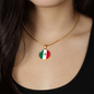 Mexican Flag - 18k Gold Finished Luxury Necklace