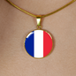 French Flag - 18k Gold Finished Luxury Necklace