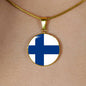 Finnish Flag - 18k Gold Finished Luxury Necklace
