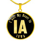 Heart In Iowa v02 - 18k Gold Finished Luxury Necklace