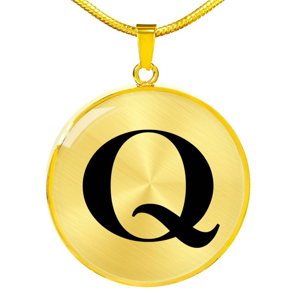 Initial Q v1a - 18k Gold Finished Luxury Necklace