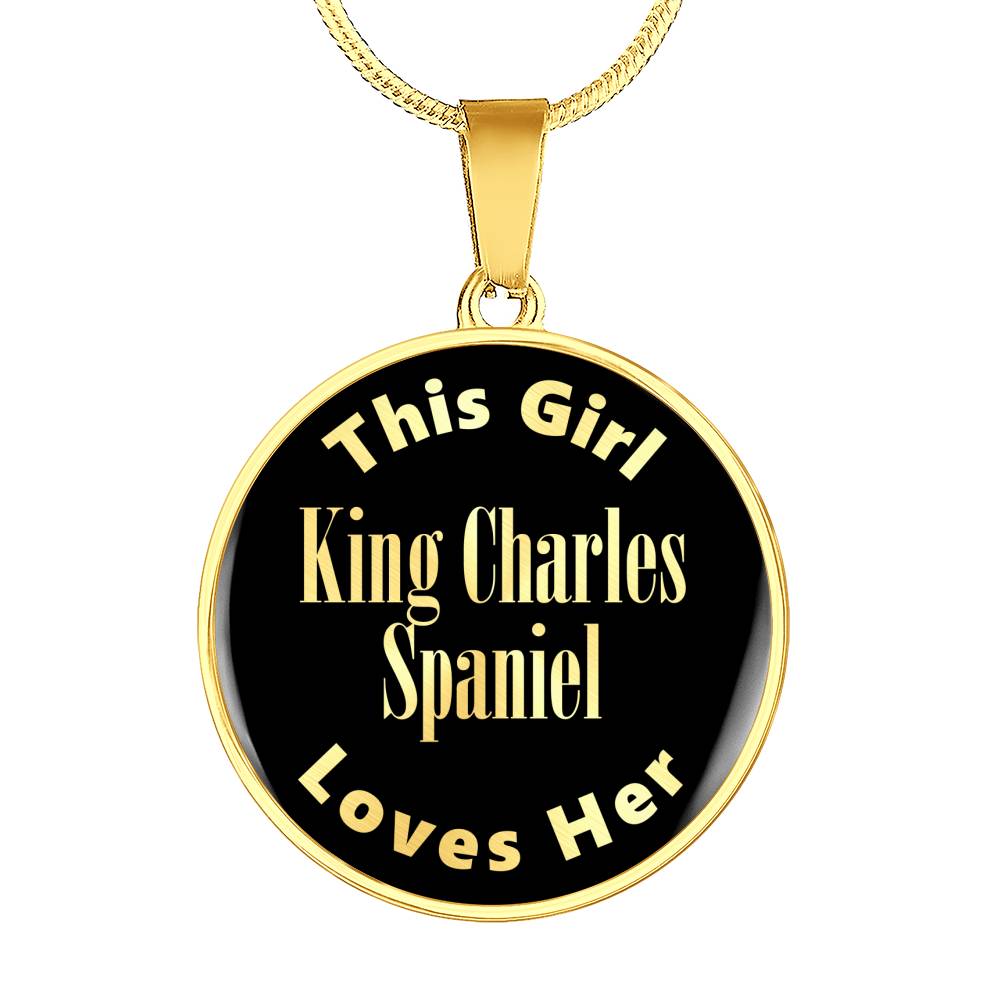 King Charles Spaniel v1 - 18k Gold Finished Luxury Necklace