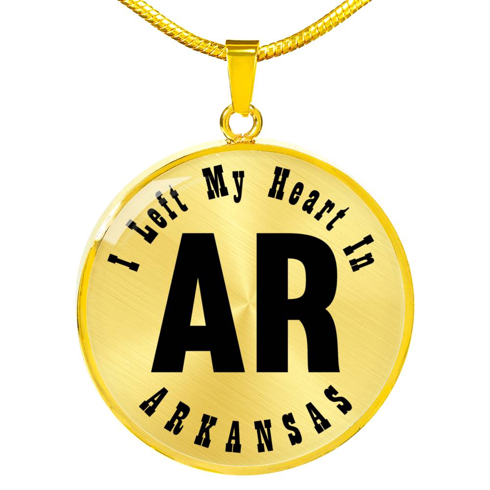 Heart In Arkansas v01 - 18k Gold Finished Luxury Necklace