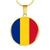 Romanian Flag - 18k Gold Finished Luxury Necklace