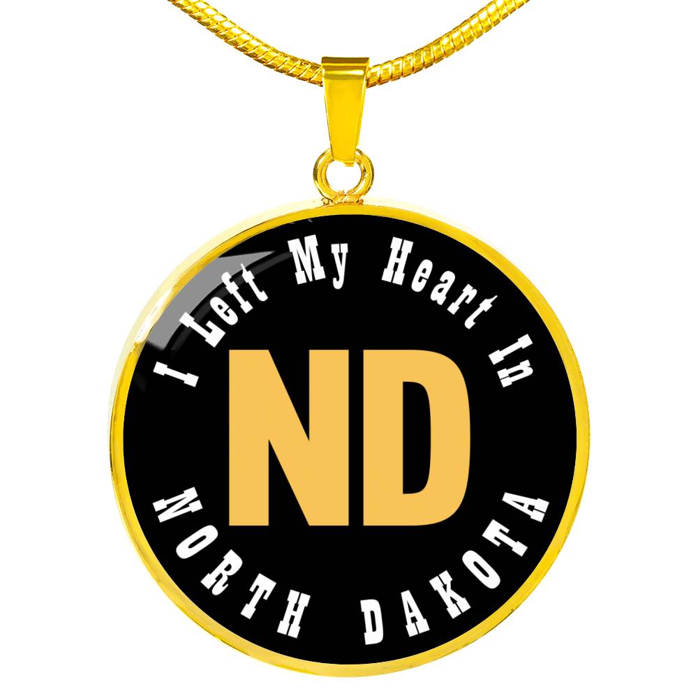 Heart In North Dakota - 18k Gold Finished Luxury Necklace