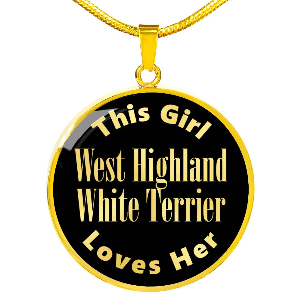 West Highland White Terrier v2 - 18k Gold Finished Luxury Necklace