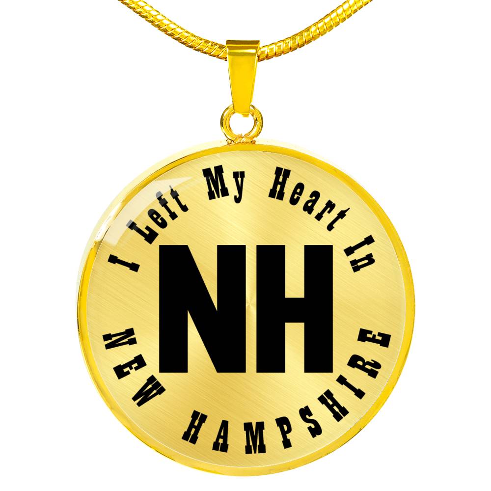 Heart In New Hampshire v01 - 18k Gold Finished Luxury Necklace