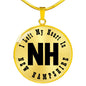 Heart In New Hampshire v01 - 18k Gold Finished Luxury Necklace