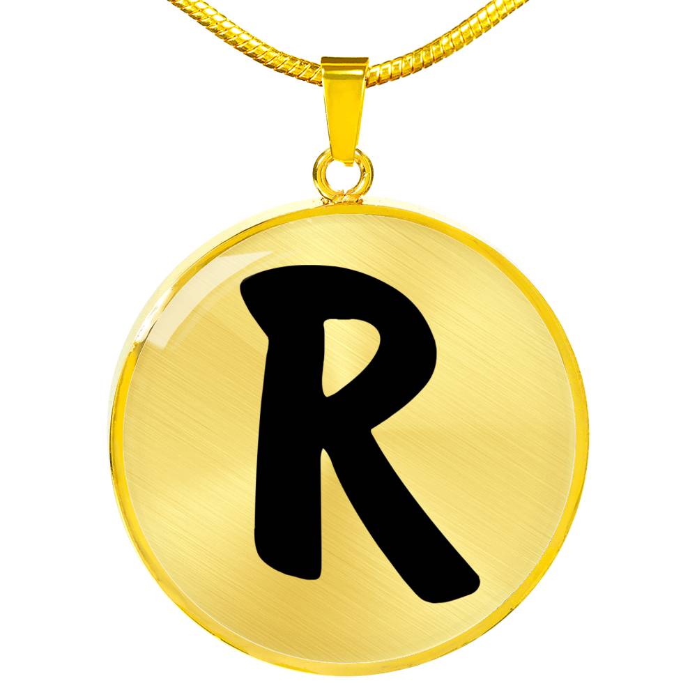 Initial R v1b - 18k Gold Finished Luxury Necklace