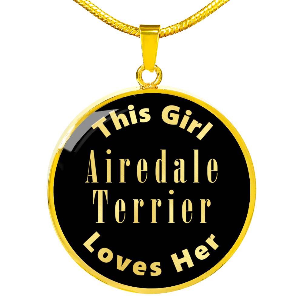 Airedale Terrier v2 - 18k Gold Finished Luxury Necklace