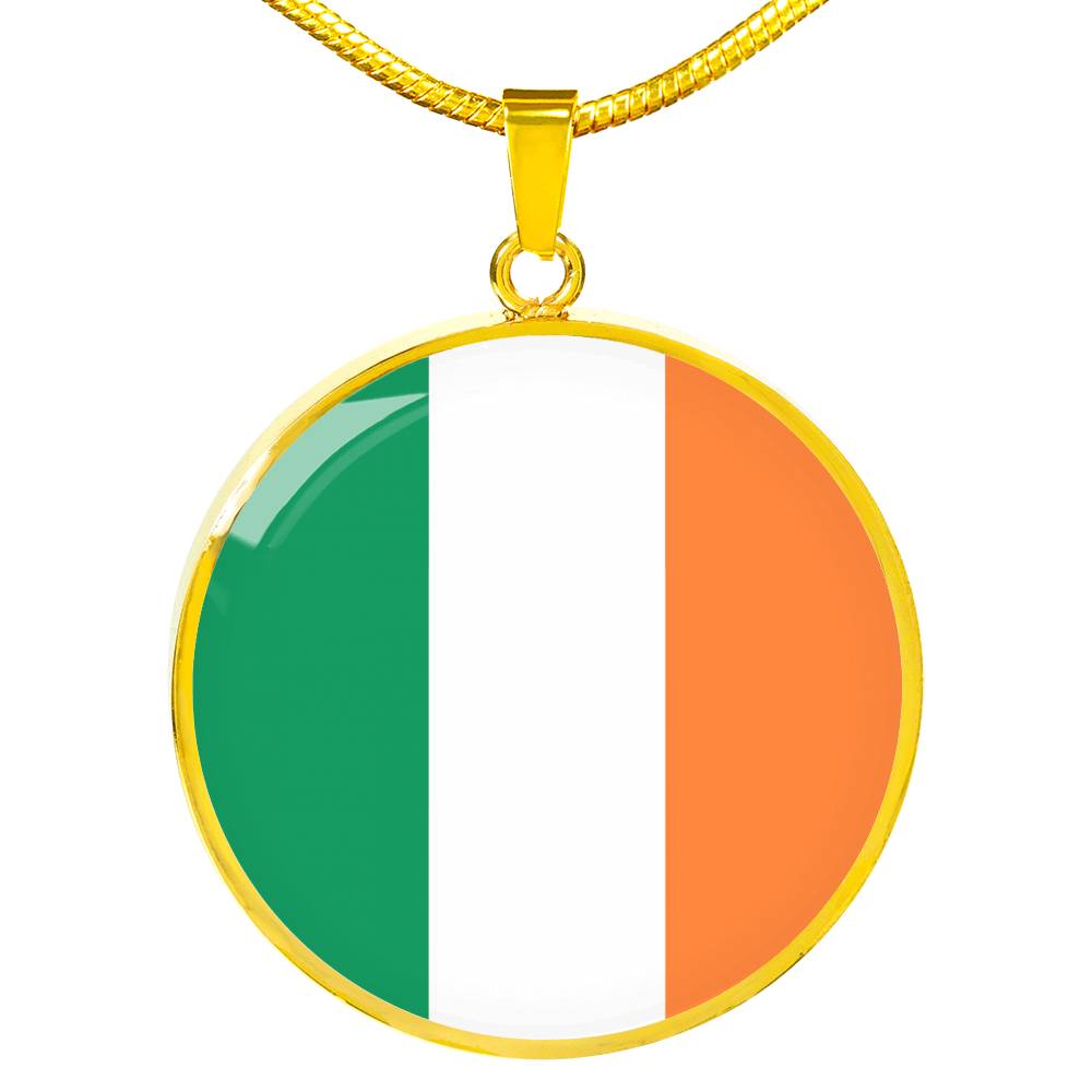 Irish Flag - 18k Gold Finished Luxury Necklace