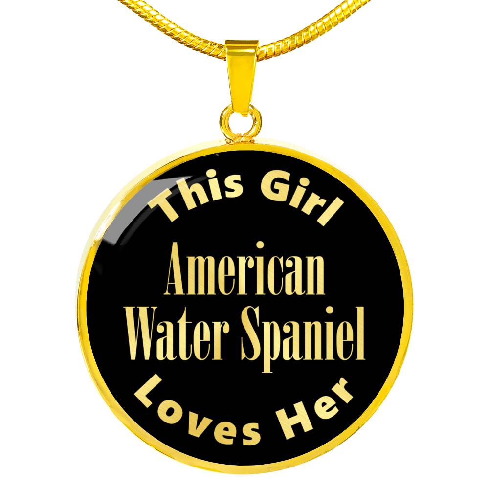 American Water Spaniel v2 - 18k Gold Finished Luxury Necklace
